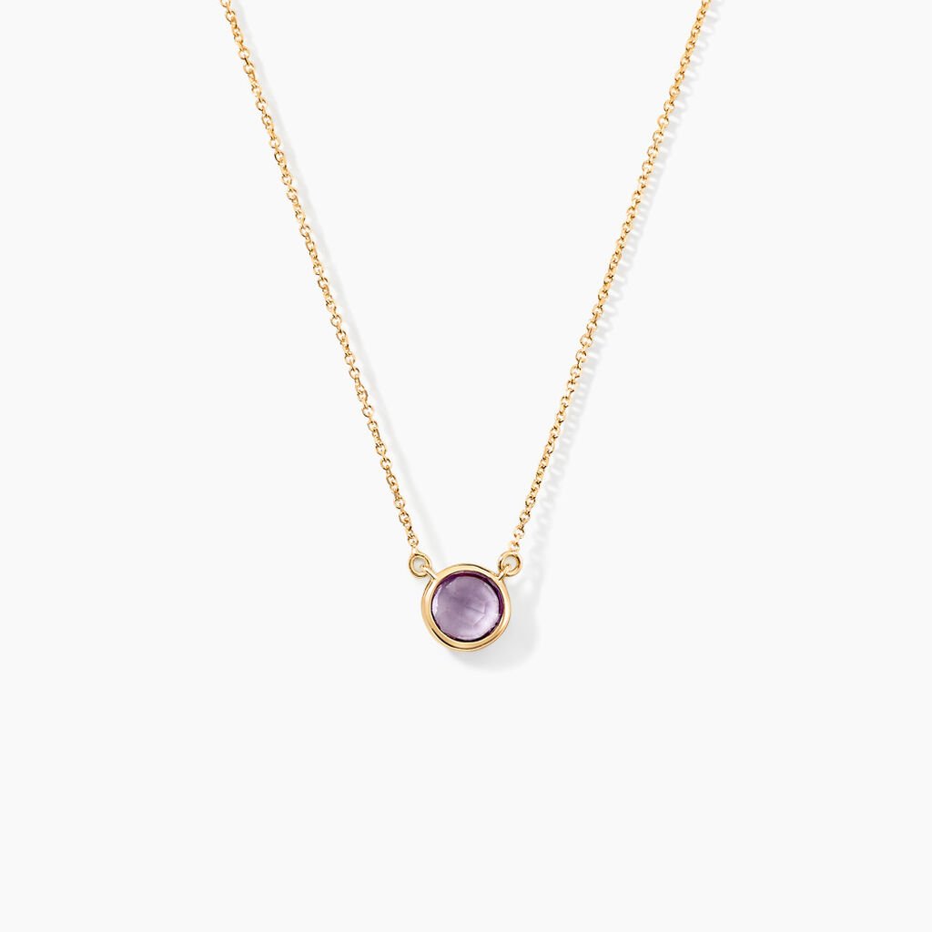 Collier Arenale Or Jaune Amethyste - Colliers Femme | Histoire d&rsquo;Or