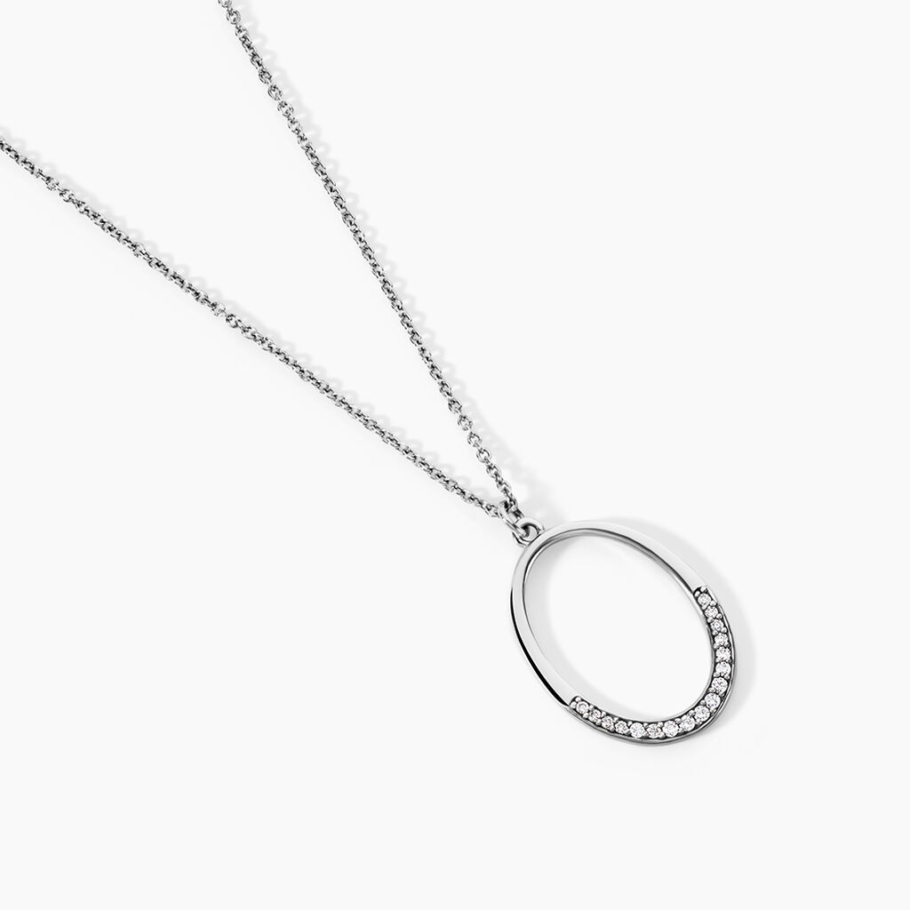 Collier Bethilda Argent Blanc Oxyde De Zirconium - Colliers fantaisie Femme | Histoire d&rsquo;Or