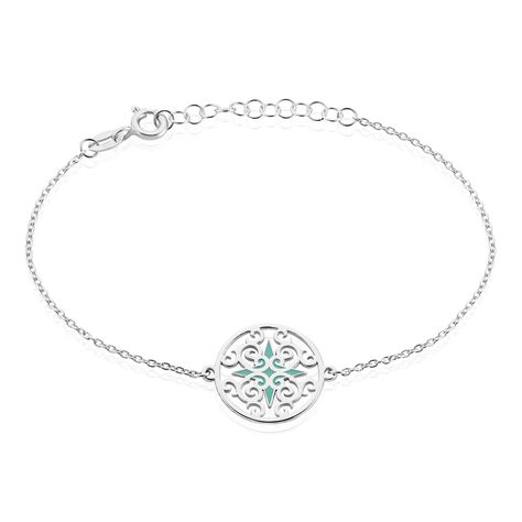 Bracelet Krysia Argent Blanc Email Turquoise - Bracelets Femme | Histoire d&rsquo;Or