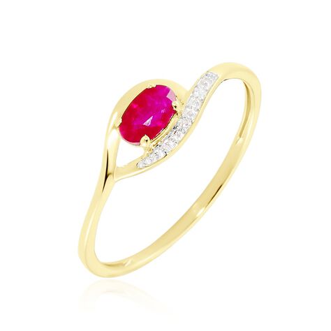 Bague Emotion Or Jaune Rubis Diamant - Bagues avec pierre Femme | Histoire d’Or