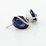 Boucles D'oreilles Puces Prudencia Or Blanc Saphir - Clous d'oreilles Femme | Histoire d&rsquo;Or