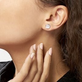 Boucles D'oreilles Puces Yesim Argent Blanc Oxyde De Zirconium - Boucles d'oreilles fantaisie Femme | Histoire d’Or