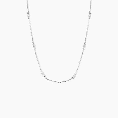 Collier Vashti Argent Blanc Oxyde De Zirconium - Colliers fantaisie Femme | Histoire d&rsquo;Or