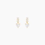 Boucles D'oreilles Pendantes Luminita Or Jaune Oxyde De Zirconium - Boucles d'oreilles pendantes Femme | Histoire d&rsquo;Or