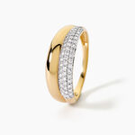 Bague Sunset Riviera Argent Dor&eacute; A L'Or 750/1000 Oxyde De Zirconium - Bagues avec pierre Femme | Histoire d&rsquo;Or