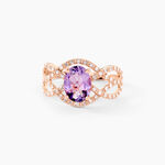 Bague Tina Or Rose Amethyste Et Diamant - Bagues solitaires Femme | Histoire d&rsquo;Or