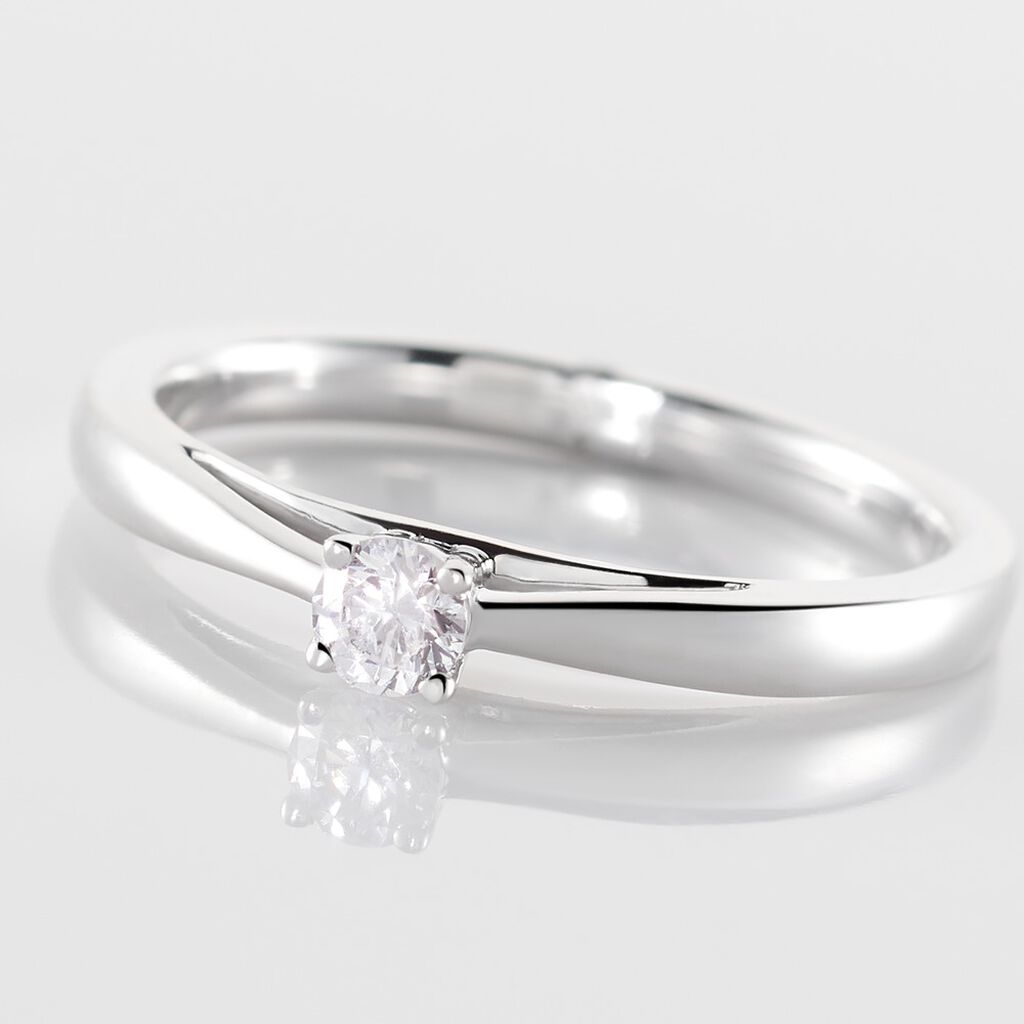 Bague Solitaire Iris Or Blanc Diamant - Bagues solitaires Femme | Histoire d’Or