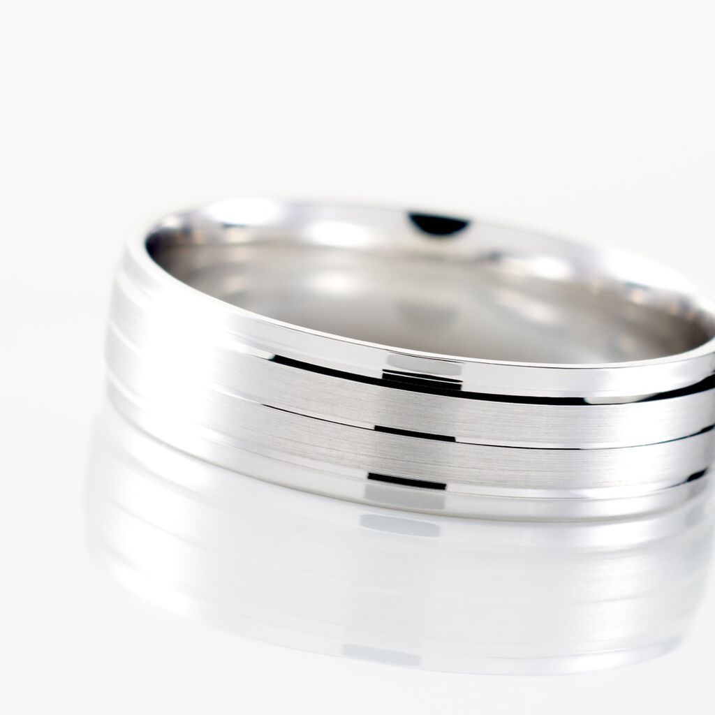 Alliance Basile Ruban Plat Or Blanc - Alliances Unisex | Histoire d&rsquo;Or