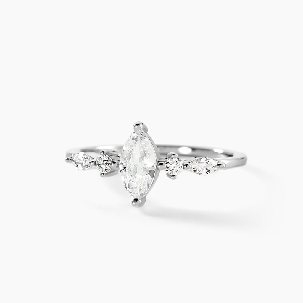 Bague Winter Sweetness Argent Blanc Oxyde De Zirconium - Bagues solitaires Femme | Histoire d&rsquo;Or