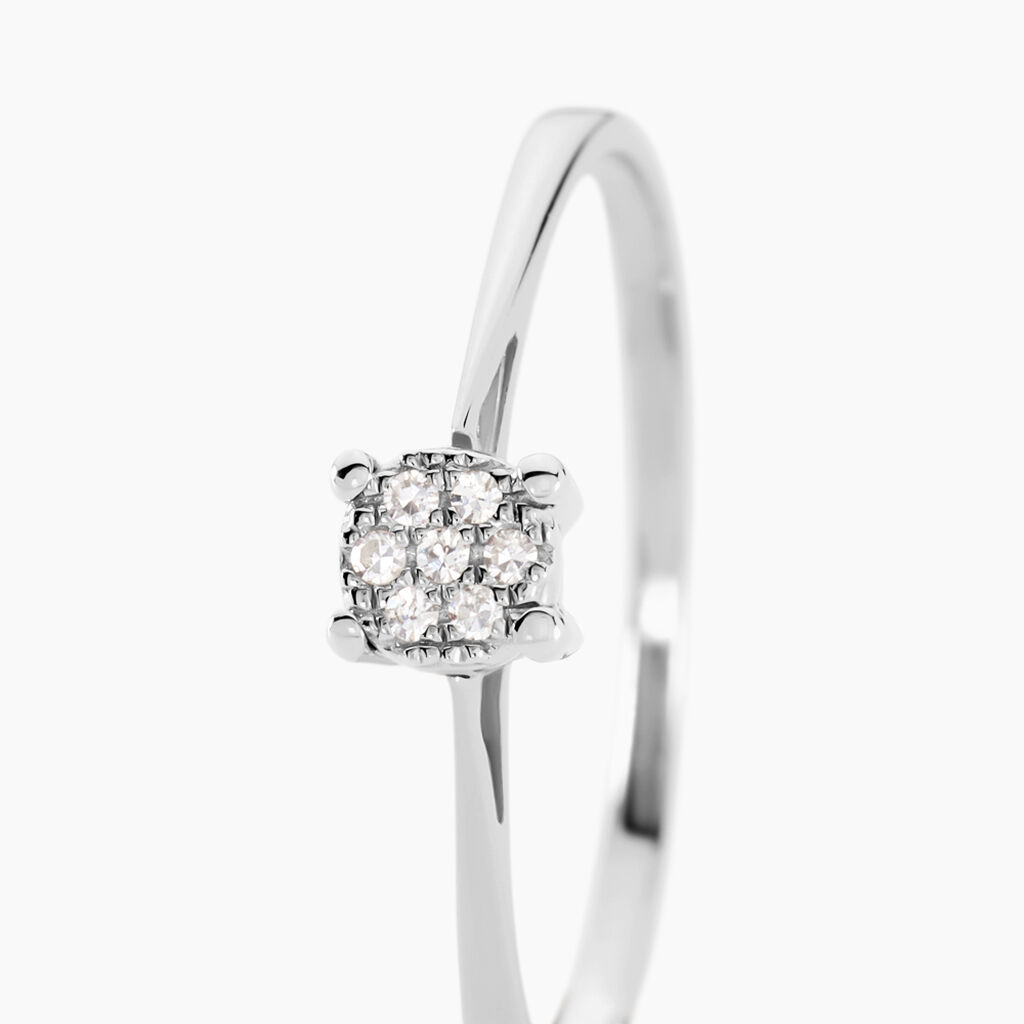 Bague Sandrine Or Blanc Diamant - Bagues avec pierre Femme | Histoire d’Or