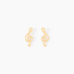 Boucles D'oreilles Puces Bayram Musique Or Jaune - Clous d'oreilles Femme | Histoire d&rsquo;Or