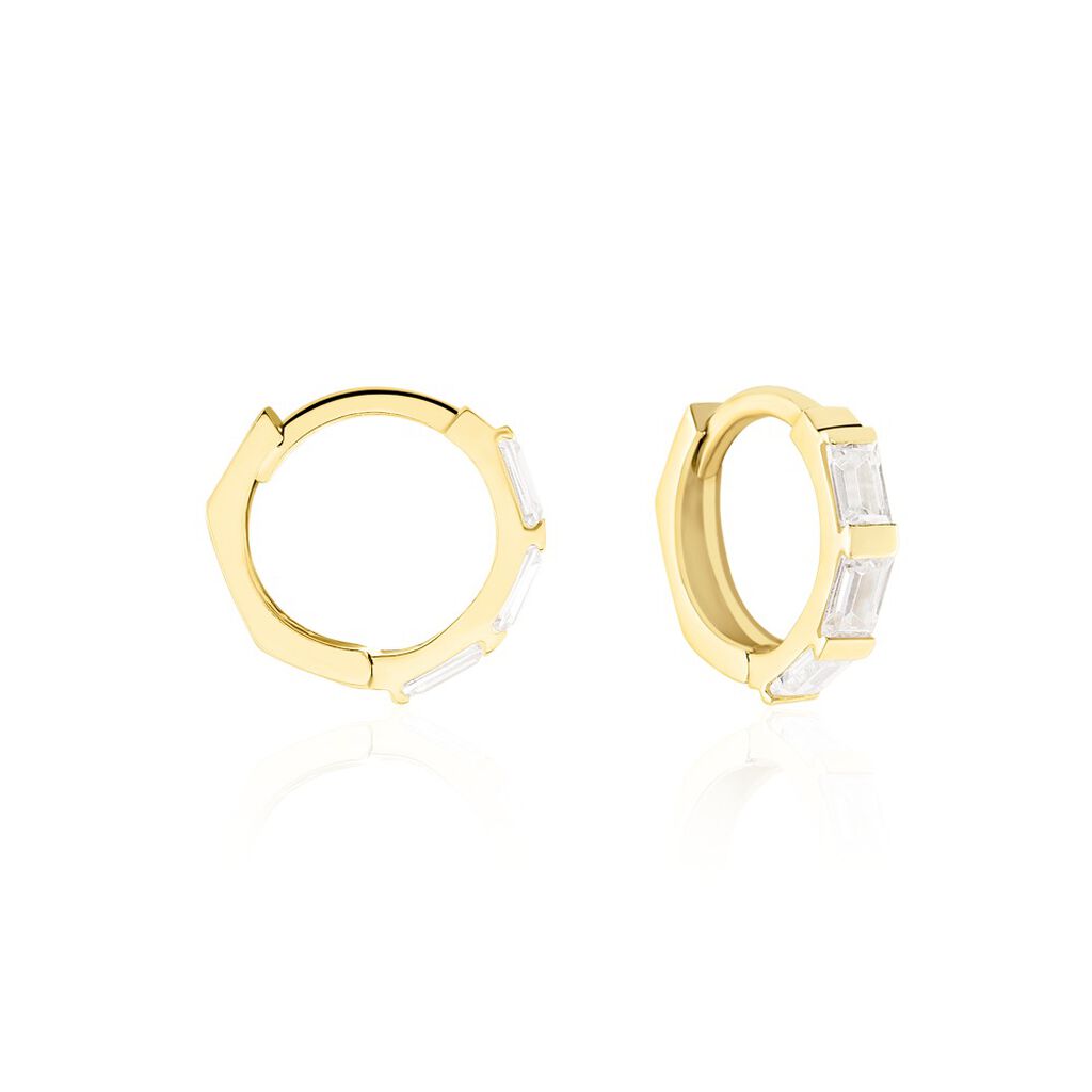 Créoles Gatsby Or Jaune Oxydes De Zirconium