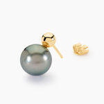 Boucles D'oreilles Puces Baroque Or Jaune Perle De Culture De Tahiti - Clous d'oreilles Femme | Histoire d&rsquo;Or