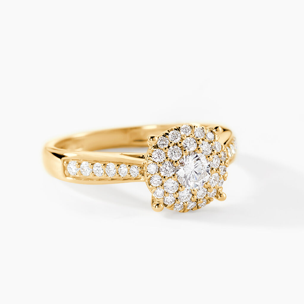 Bague Shirlene Ld Or Jaune Diamant Synth&eacute;tique - Bagues solitaires Femme | Histoire d&rsquo;Or