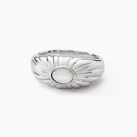 Bague Egerie Argent Blanc Nacre - Bagues solitaires Femme | Histoire d&rsquo;Or