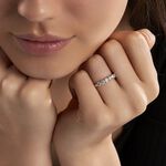 Demi-alliance Eloisa Or Blanc Diamants Synth&eacute;tique - Bijoux Femme | Histoire d&rsquo;Or