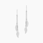 Boucles D'oreilles Pendantes Fabia Argent Blanc - Boucles d'oreilles fantaisie Femme | Histoire d&rsquo;Or