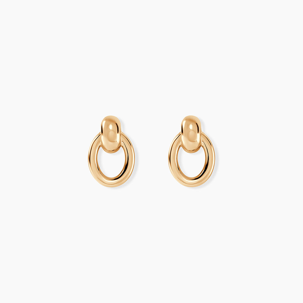 Boucles D'Oreilles Puces Classic Bold Plaqu&eacute; Or Jaune - Boucles d'oreilles fantaisie Femme | Histoire d&rsquo;Or