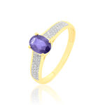 Bague Crista Or Jaune Amethyste Et Diamant - Bagues solitaires Femme | Histoire d&rsquo;Or