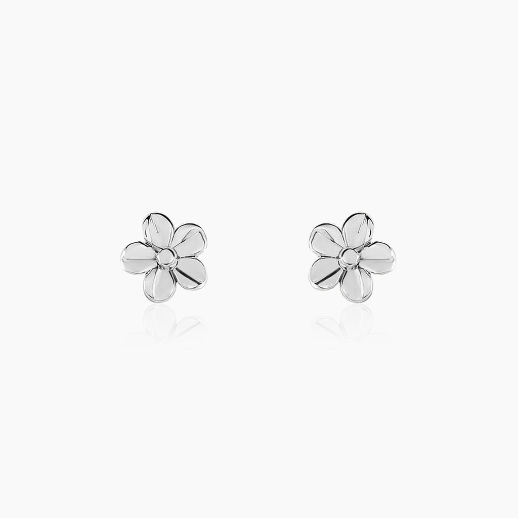 Boucles D'oreilles Puces Sulya Argent Blanc - Boucles d'oreilles fantaisie Femme | Histoire d’Or