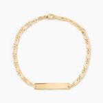 Bracelet Identit&eacute; Fanelia Maille Marine Or Jaune - Bracelets Communion Enfant | Histoire d&rsquo;Or