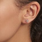 Boucles D'oreilles Puces Ashley Argent Blanc Oxyde De Zirconium - Boucles d'oreilles fantaisie Femme | Histoire d&rsquo;Or