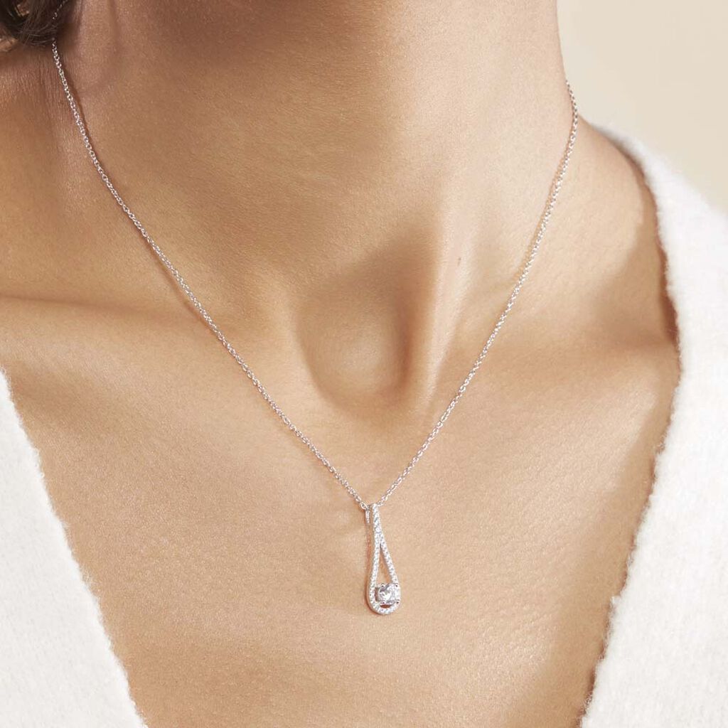 Collier Antonietta Argent Blanc Oxyde De Zirconium - Colliers fantaisie Femme | Histoire d’Or