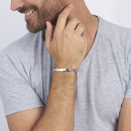 Bracelet Identité Casper Maille Gourmette Argent Blanc - Gourmettes Homme | Histoire d’Or