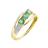 Bague Or Jaune Abelard Emeraudes Diamants