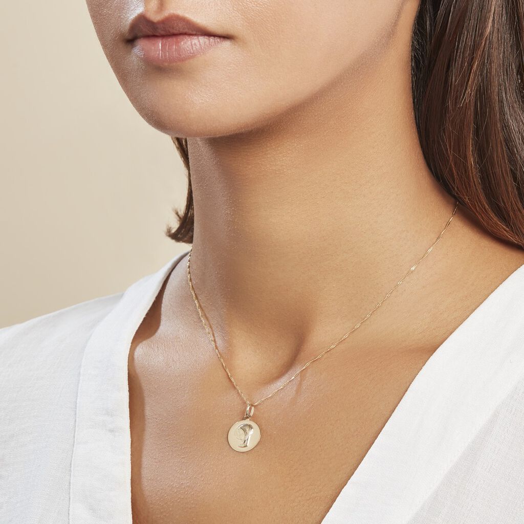 Pendentif Vierge Rond Or Jaune - Pendentifs Baptême Famille | Histoire d’Or
