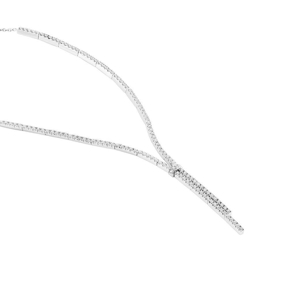 Collier River Or Blanc Diamant - Colliers Femme | Histoire d&rsquo;Or