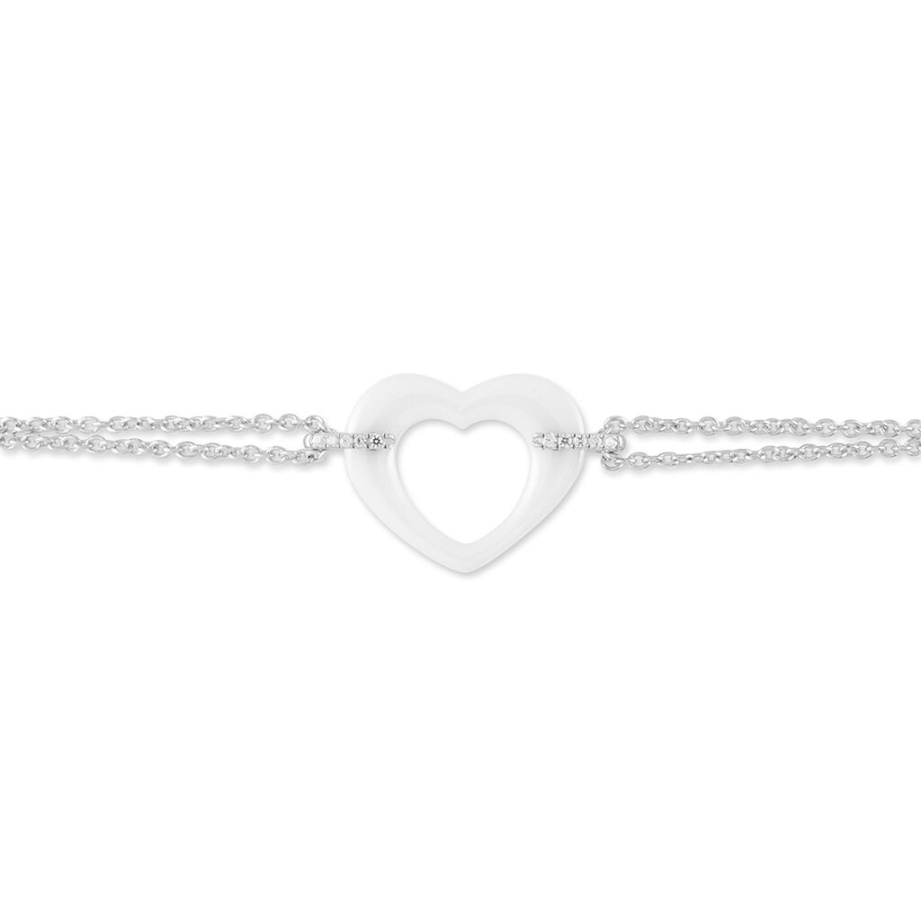 Bracelet Vivianne Argent Blanc Oxyde De Zirconium Et C&eacute;ramique - Bracelets Femme | Histoire d&rsquo;Or