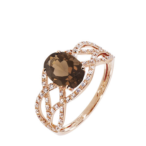 Bague Tina Or Rose Quartz Et Diamant - Bagues solitaires Femme | Histoire d’Or