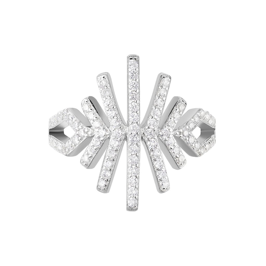 Bague Neli Argent Blanc Oxyde De Zirconium - Bagues avec pierre Femme | Histoire d&rsquo;Or