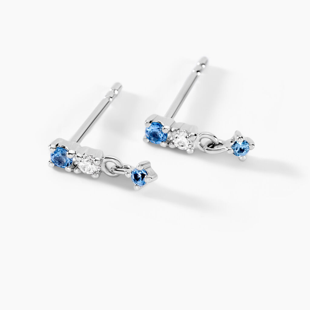 Boucles D'oreilles Pendantes Elorine Argent Blanc Oxyde De Zirconium - Boucles d'oreilles fantaisie Femme | Histoire d’Or