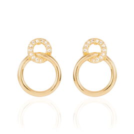 Boucles D'oreilles Pendantes Essia Plaqué Or Jaune Oxyde De Zirconium - Boucles d'oreilles fantaisie Femme | Histoire d’Or