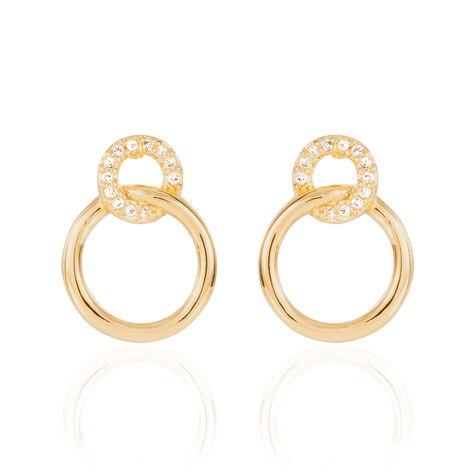 Boucles D'oreilles Pendantes Essia Plaqué Or Jaune Oxyde De Zirconium - Boucles d'oreilles fantaisie Femme | Histoire d’Or
