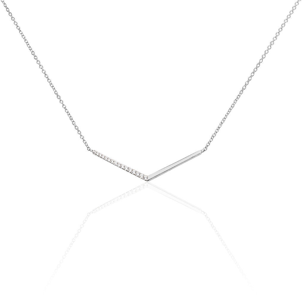 Collier Emea Argent Blanc Oxyde De Zirconium - Colliers fantaisie Femme | Histoire d&rsquo;Or