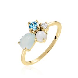 Bague Ilhan Plaqué Or Agate Oxyde - Bagues avec pierre Femme | Histoire d’Or