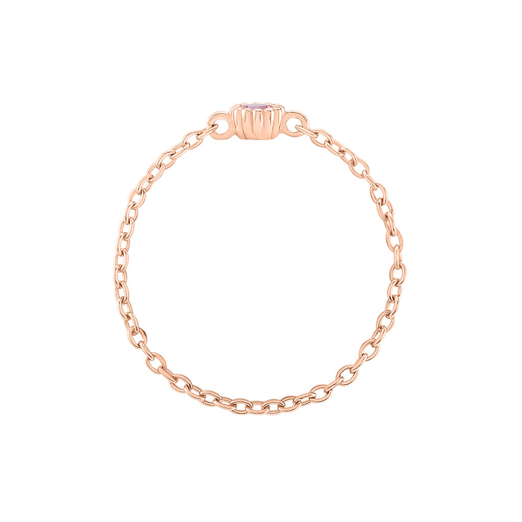 Bague Chaine Rio Argent Rose Oxyde De Zirconium - Bagues solitaires Femme | Histoire d&rsquo;Or