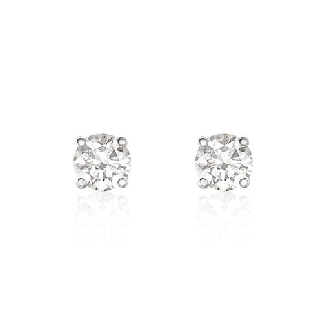 Boucles D'oreilles Puces Aphrodite Platine Blanc Diamant - Clous d'oreilles Homme | Histoire d’Or