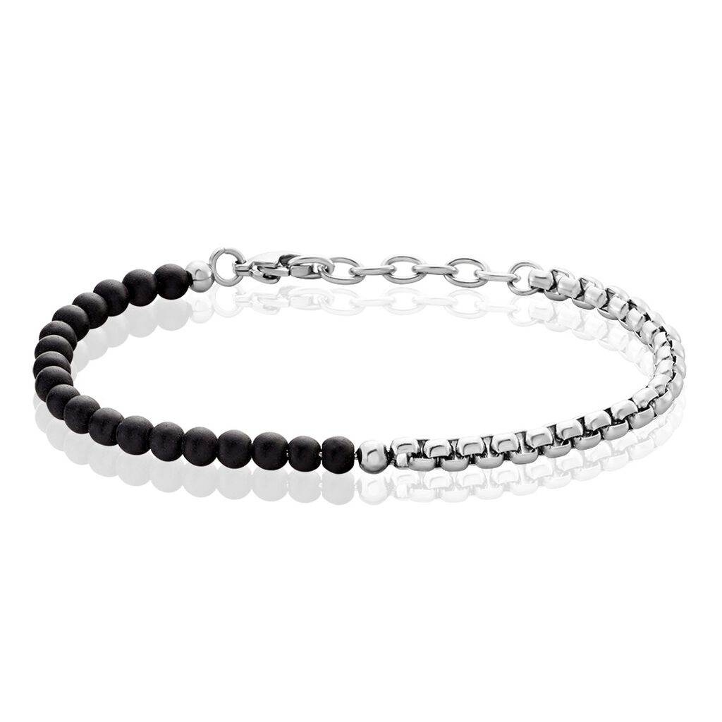 Bracelet Acier Blanc Christiano Onyx