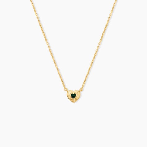 Collier Obeline Argent Dor&eacute; A L'Or 750/1000 Malachite - F&ecirc;te des m&egrave;res Femme | Histoire d&rsquo;Or