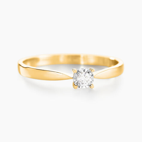 Bague Diamotion Or Jaune Diamant - Bagues solitaires Femme | Histoire d’Or