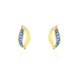 Boucles D'oreilles Puces Urbice Or Jaune Saphir - Clous d'oreilles Femme | Histoire d’Or