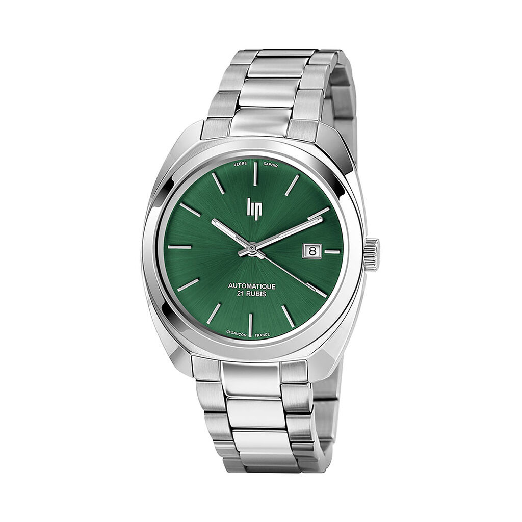 Montre Lip General De Gaulle Auto 39 Vert - Id&eacute;es cadeaux Homme | Histoire d&rsquo;Or