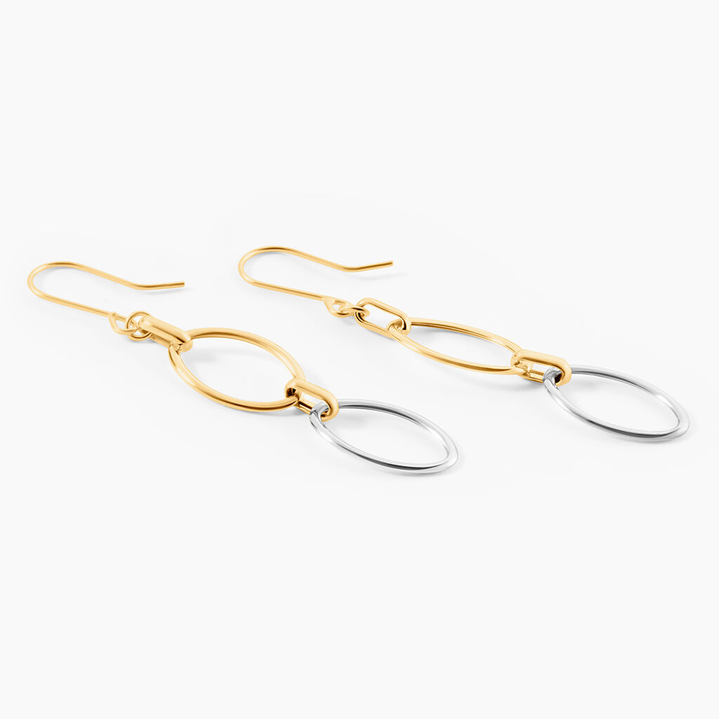 Boucles D'oreilles Pendantes Lucia Or Bicolore - Boucles d'oreilles pendantes Femme | Histoire d&rsquo;Or