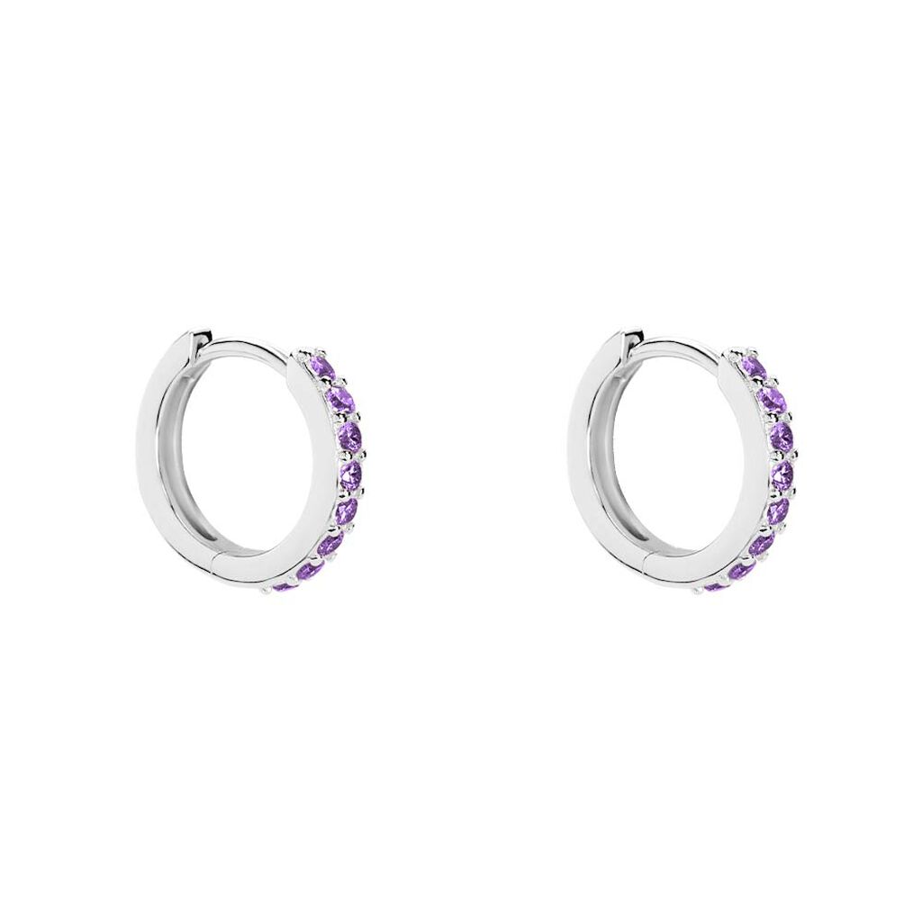 Créoles Rio Argent Blanc Oxyde De Zirconium - Boucles d'oreilles créoles Femme | Histoire d’Or
