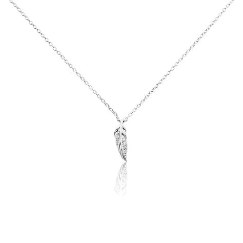 Collier Feath Argent Blanc Oxyde De Zirconium - Colliers fantaisie Femme | Histoire d’Or