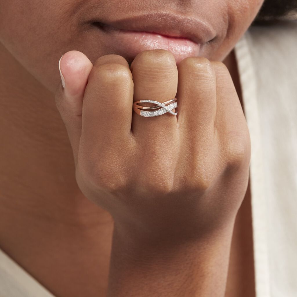 Bague Emilie Or Rose Diamant - Bagues avec pierre Femme | Histoire d’Or